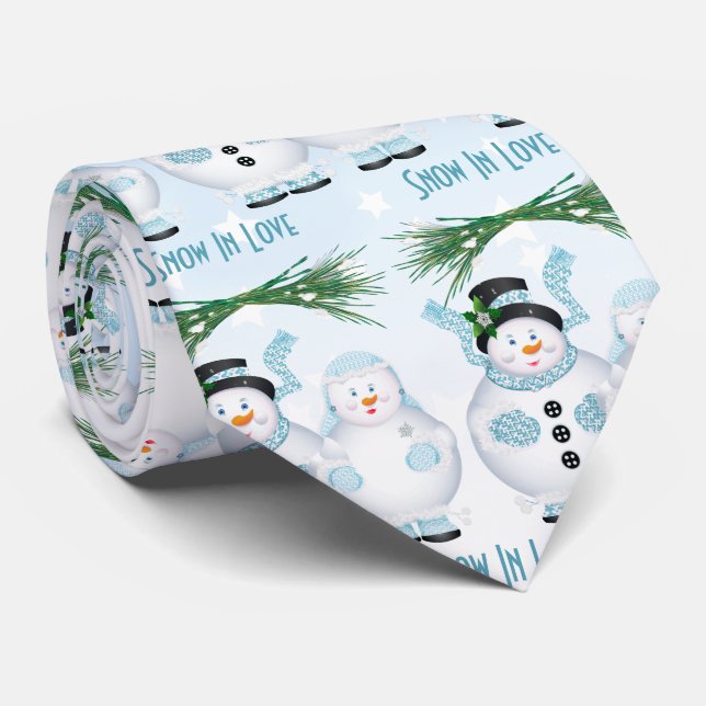 Snow In Love Winter Wedding Tie (Rolled)