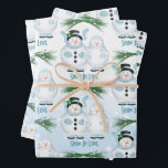 Snow In Love Winter Wedding Wrapping Paper Sheet<br><div class="desc">Mr. and Mrs. Snowmen dressed for a Winter Wedding.</div>