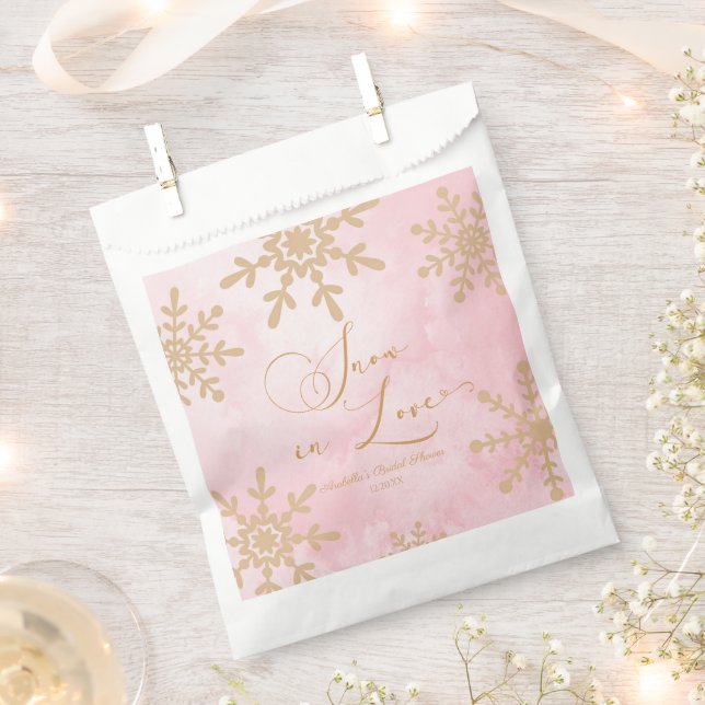 Snow In Love Winter Wonderland Bridal Shower Favour Bag (Clipped)