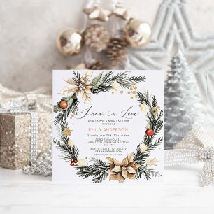 Snow In Love Winter Wonderland Bridal Shower Invitation
