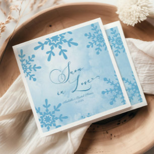 Snow In Love Winter Wonderland Bridal Shower Napkin