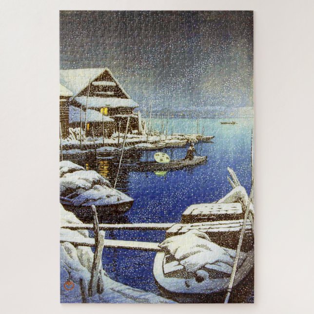 Snow in Mukojima Kawase Hasui 1931   Jigsaw Puzzle (Vertical)