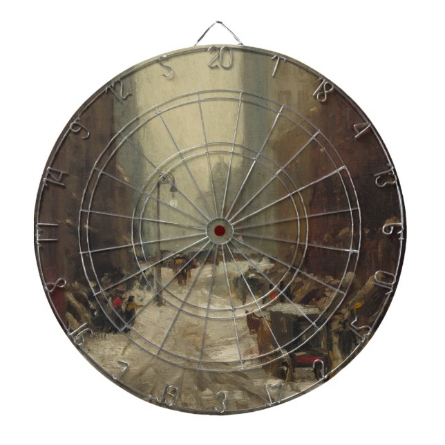 Snow in New York City (Winter in NYC) Dartboard (Front)