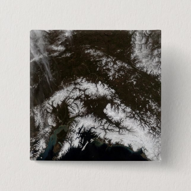 Snow in south central Alaska 2 Inch Square Button (Front)