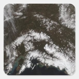 Snow in south central Alaska Square Sticker