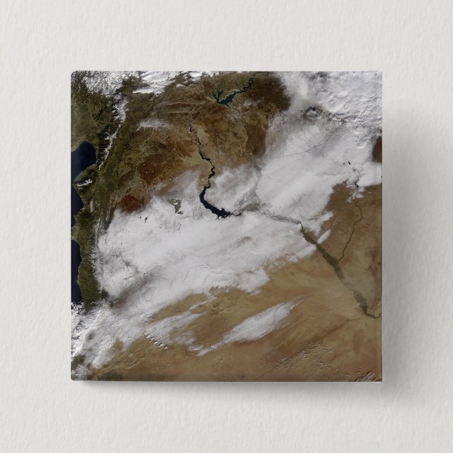 Snow in Syria 2 Inch Square Button (Front)