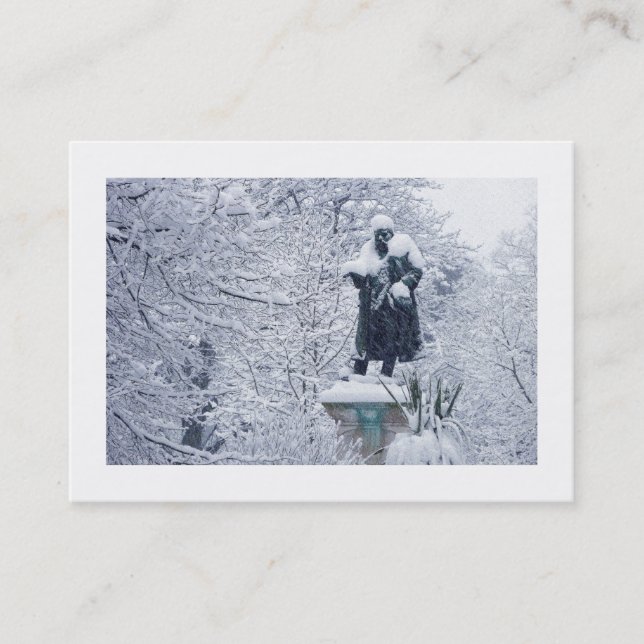 Snow in the Park (bordered) Business Card (Front)