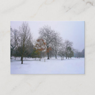 Snow in the Park, Mini Photo Business Card
