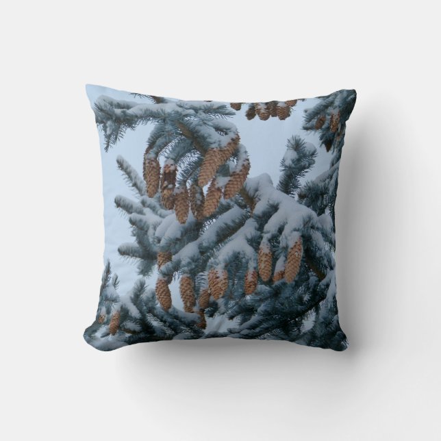 Snow in the Pines Pillow (Front)