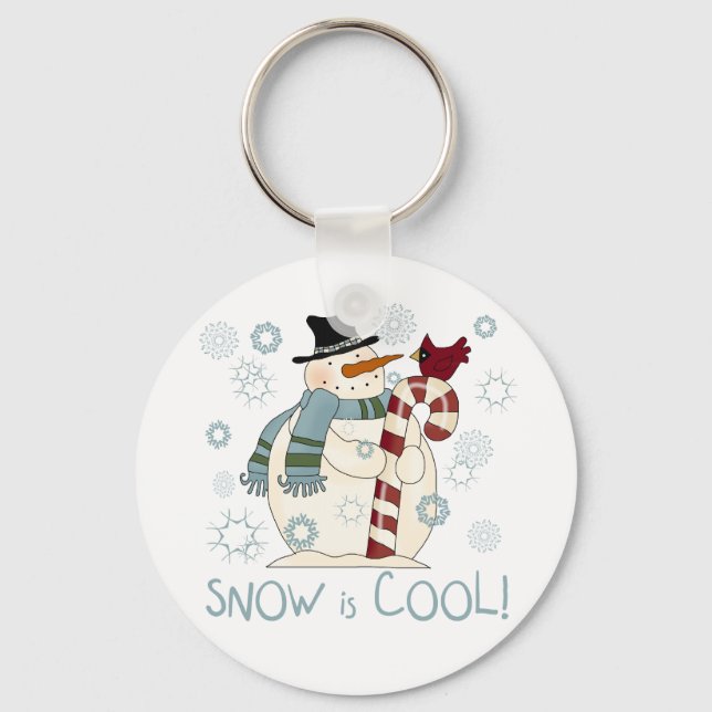 Snow is Cool Holiday Tshirts and Gifts Keychain (Front)