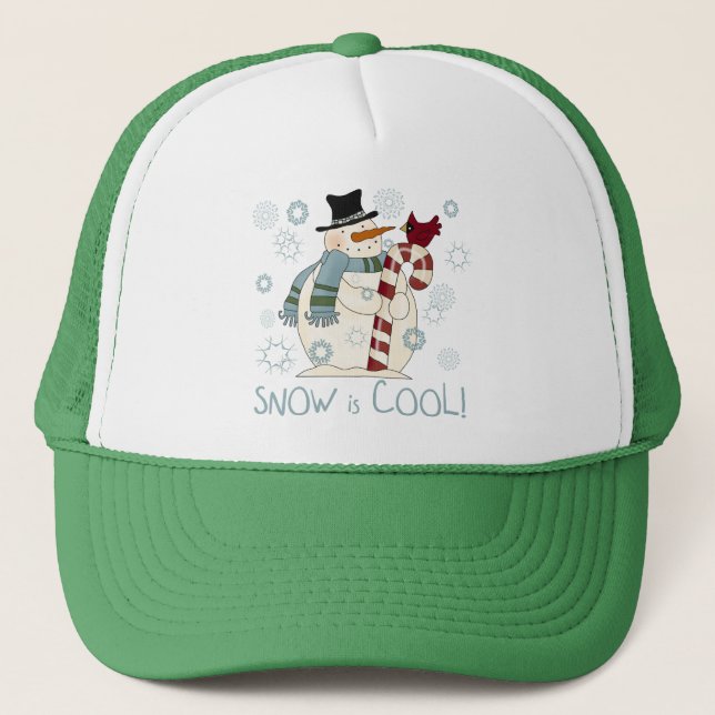 Snow is Cool Holiday Tshirts and Gifts Trucker Hat (Front)