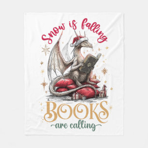 Snow Is Falling, Books Are Calling Fleece Blanket