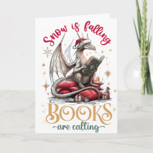 Snow Is Falling, Books Are Calling  Holiday Card