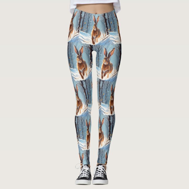 Snow-Kissed Revelry: The Hare Run Leggings (Front)