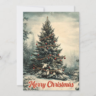 Snow-Kissed Tree & Forest Glow Holiday Card