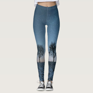 Snow-Kissed Trees & Stars Leggings