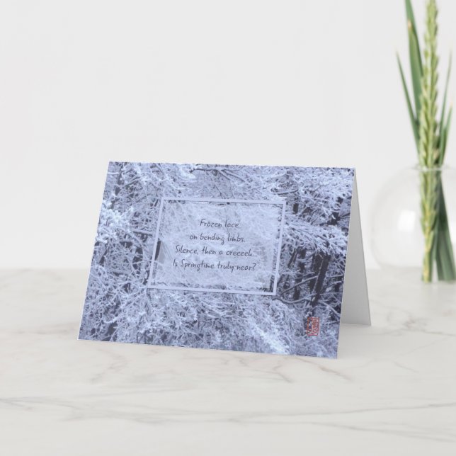 Snow-laden Branches Winter Thinking of You Card (Front)