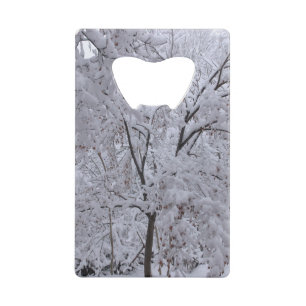 Snow-Laden Trees Credit Card Bottle Opener
