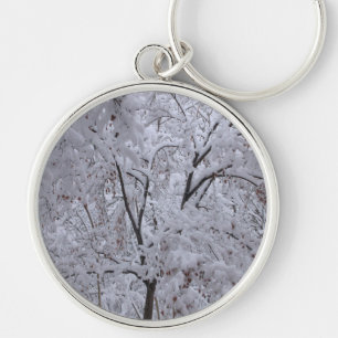 Snow-Laden Trees Keychain