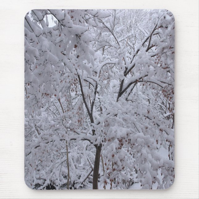 Snow-Laden Trees Mouse Pad (Front)
