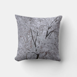 Snow-Laden Trees Throw Pillow