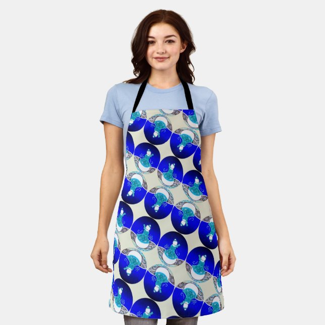 Snow Lady Under the Blue Winter Sky Apron (Worn)