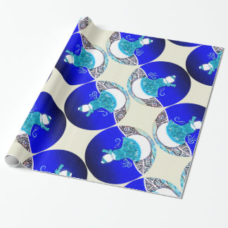 Snow Lady Under the Blue Winter Sky Wrapping Paper