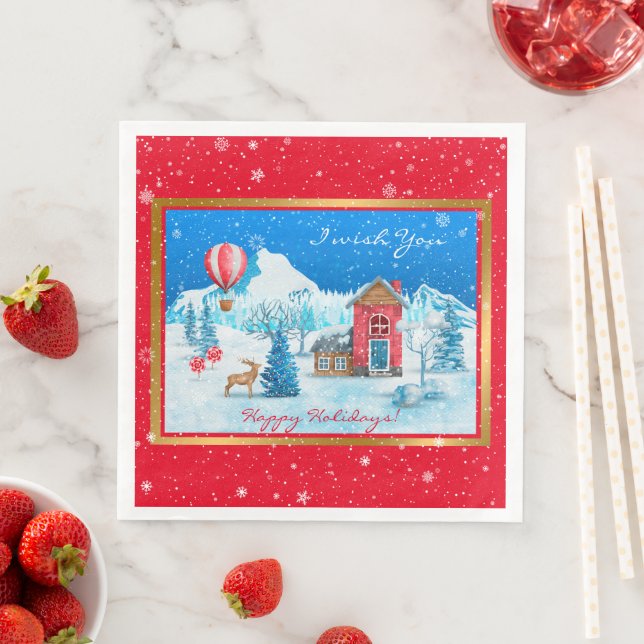 Snow Landscape Customize Napkin (Insitu)