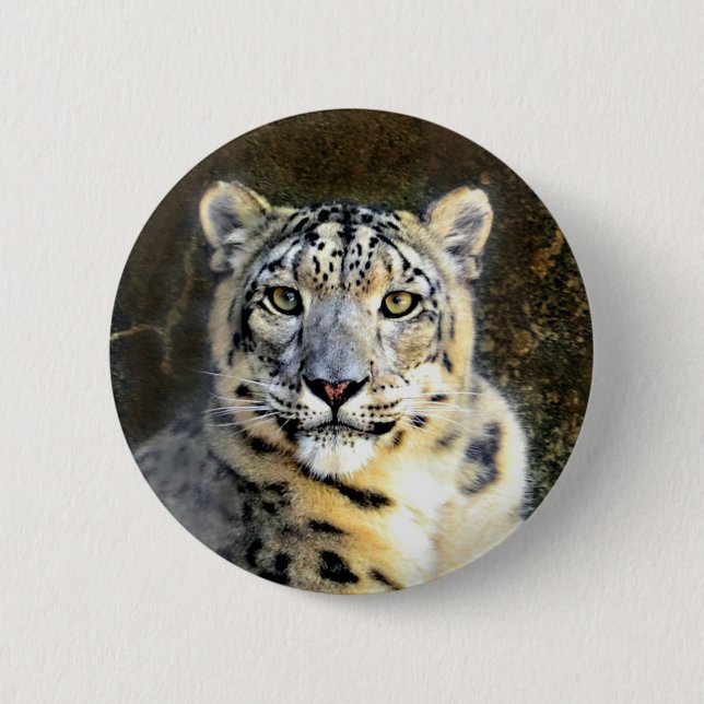 Snow Leopard 2 Inch Round Button (Front)