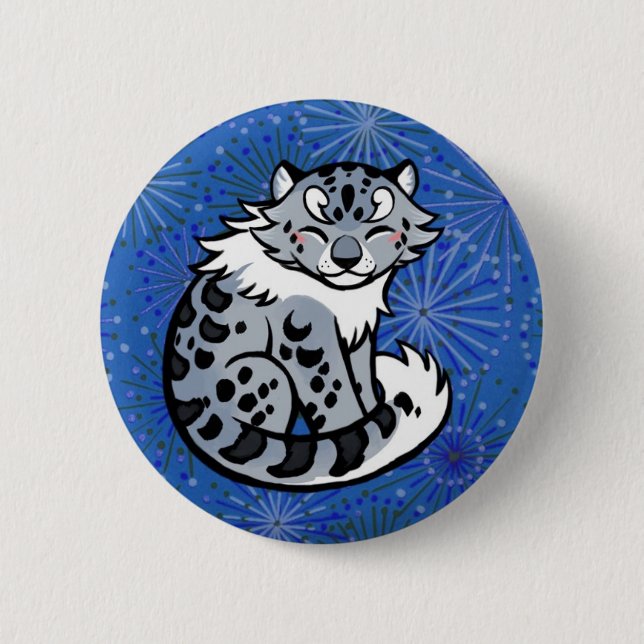 Snow Leopard 2 Inch Round Button (Front)