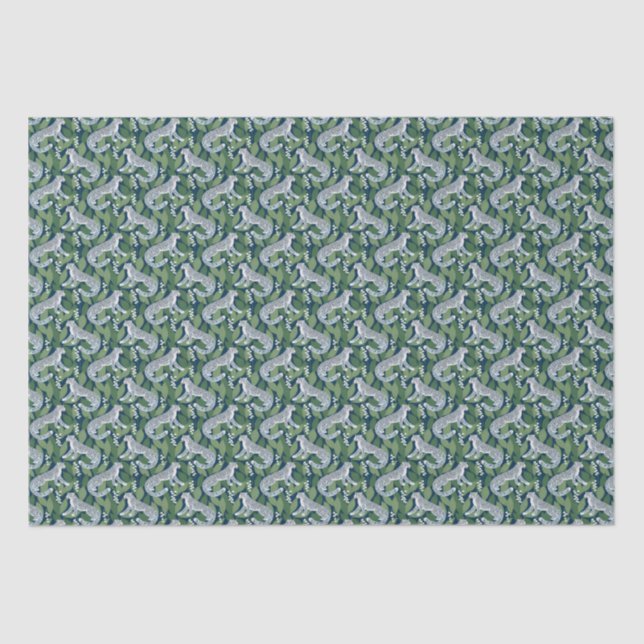 Snow Leopard and Lily of the Valley Tissue Paper (Front)