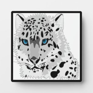 SNOW LEOPARD ANIMAL PLAQUE