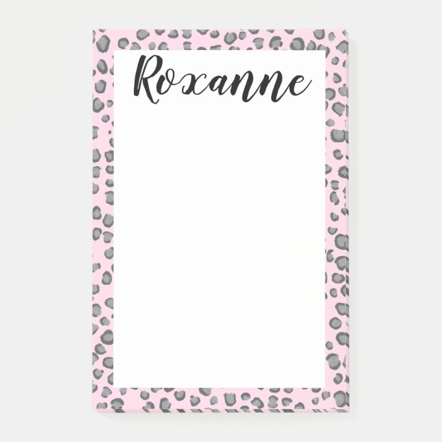 Snow Leopard Animal Print CUSTOMIZE IT Notepad (Front)