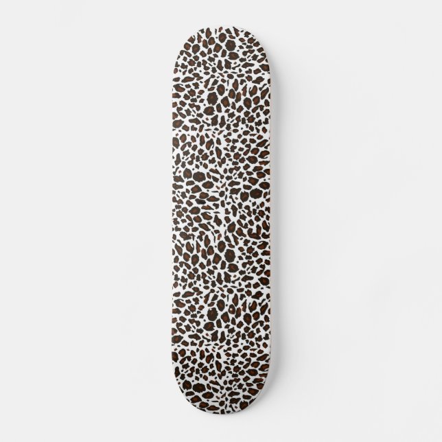 Snow Leopard Animal Print Skateboard (Front)