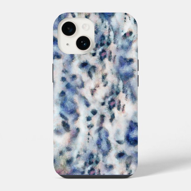 Snow Leopard Animal Print Skin Pattern iPhone Case (Back)