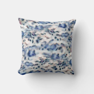 Snow Leopard Animal Print Skin Pattern  Throw Pillow
