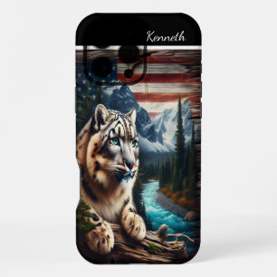 Snow Leopard Beneath A Mountain Sky iPhone 16 Pro Max Case