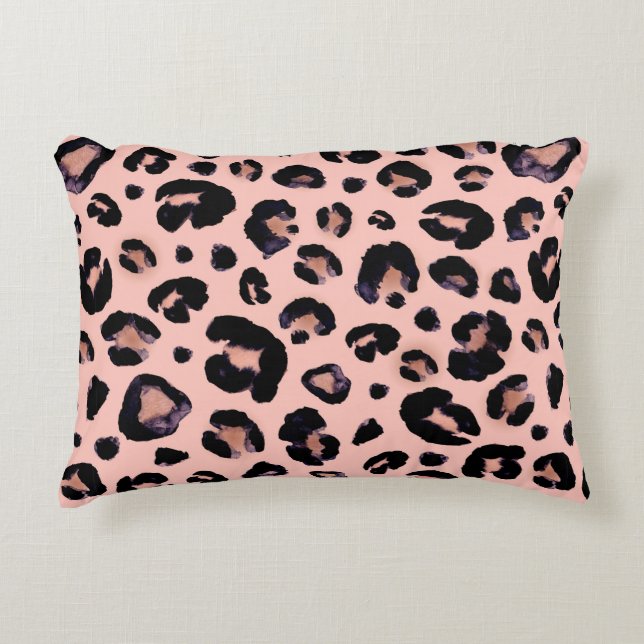 Snow Leopard black grey beige seamless background. Accent Pillow (Front)