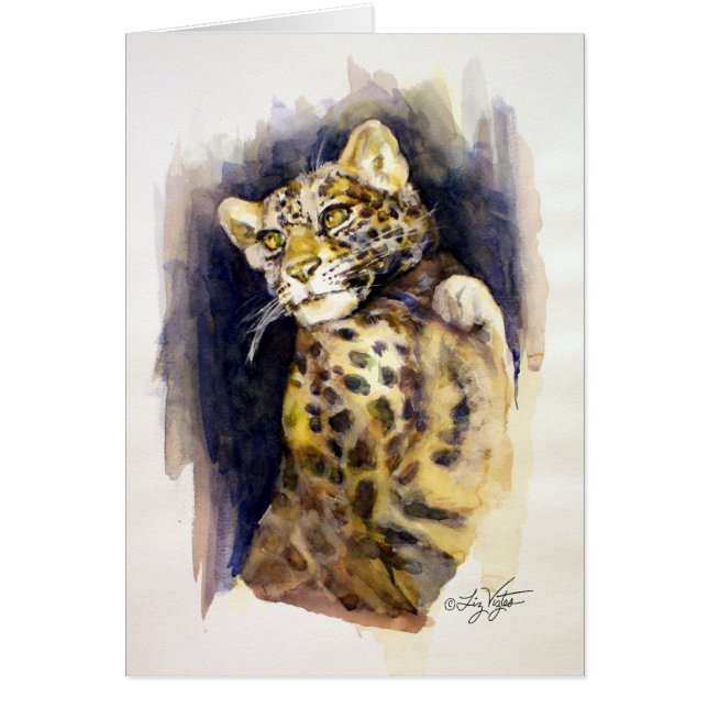 Snow Leopard Blank Card (Front)