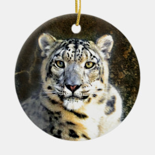 Snow Leopard Ceramic Ornament