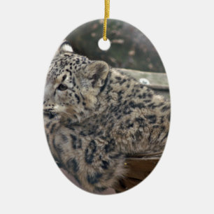 Snow Leopard Ceramic Ornament