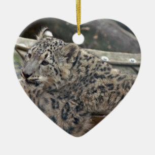 Snow Leopard Ceramic Ornament