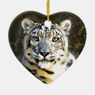 Snow Leopard Ceramic Ornament