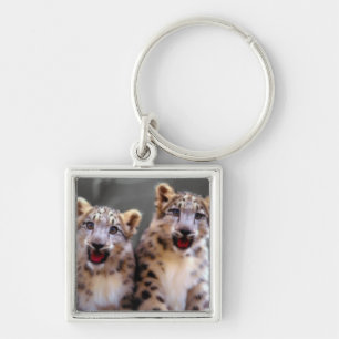 Snow Leopard Cubs Keychain