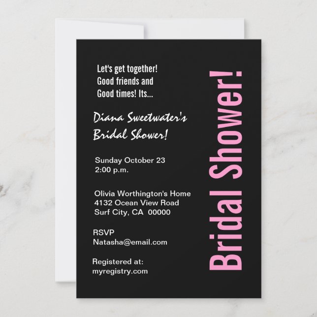 Snow Leopard Design Bridal Shower Invitation (Front)
