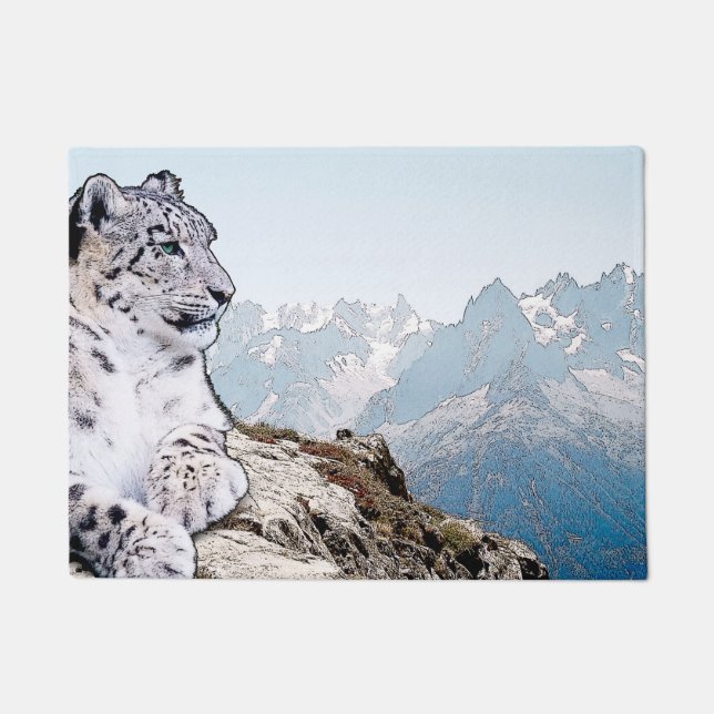 Snow Leopard Doormat (Front)