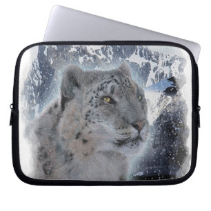 SNOW LEOPARD Endangered Species of Big Cat Laptop Sleeve