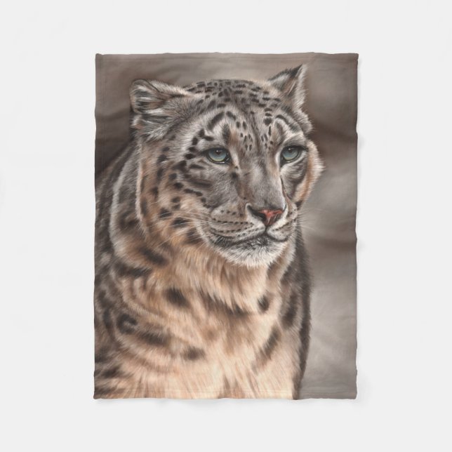 Snow Leopard Fleece Blanket (Front)