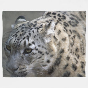 Snow Leopard Fleece Blanket, Large Blanket