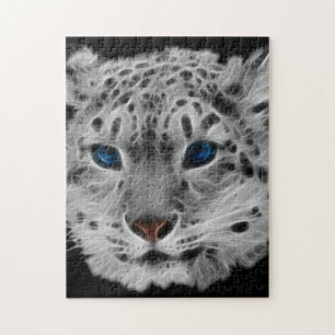 Snow Leopard Fractal Jigsaw Puzzle